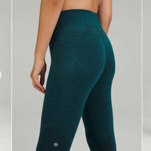Lululemon Heathered Green Jasper Thermal Tights size 16
